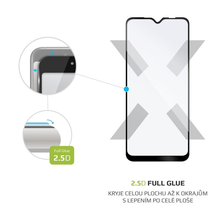 FIXED Protective Üvegfólia teljes kijelzőre Vivo Y11s telefonhoz, Fekete, 173446, Mobiltelefon Kiegészítő