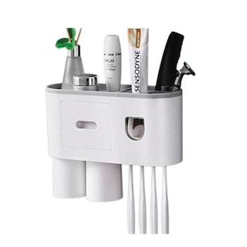 Suport 2 pahare magnetice si dispenser pasta de dinti Suport 2 pahare magnetice si dispenser pasta de dinti