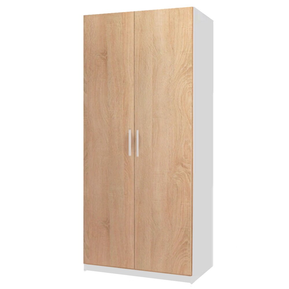 Dulap Hobbit, H200xL80xA50, Alb / Sonoma