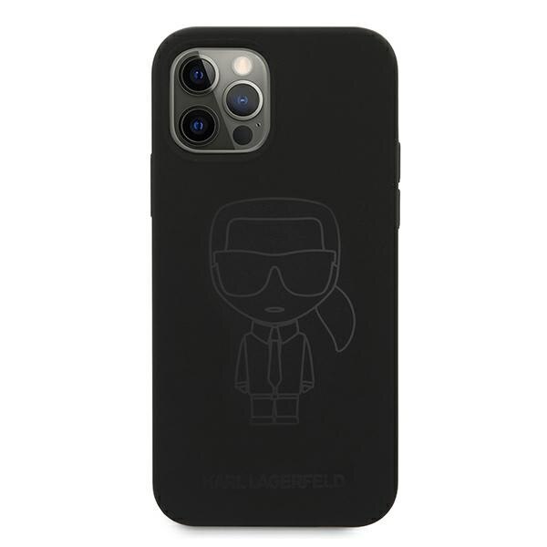 Husa pentru iPhone 12 Pro / iPhone 12 Karl Lagerfeld Silicone Ikonik Outline black