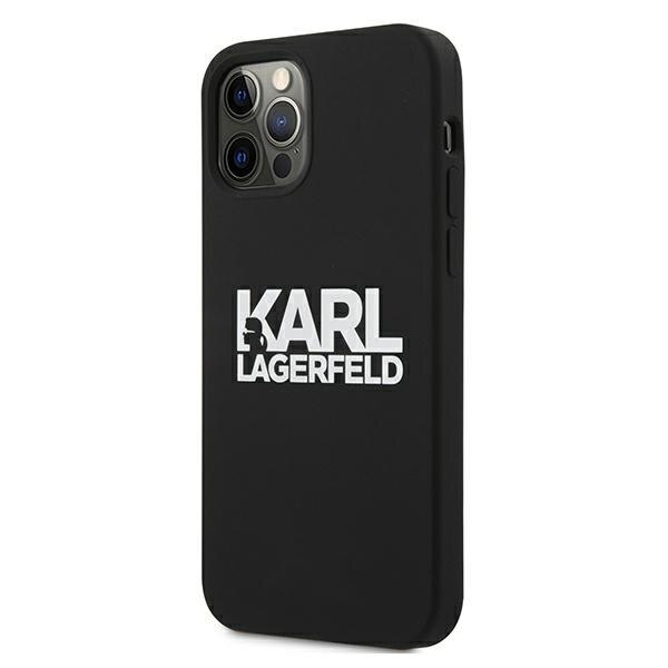 Husa pentru iPhone 12 / iPhone 12 Pro Karl Lagerfeld Silicone Stack Logo black