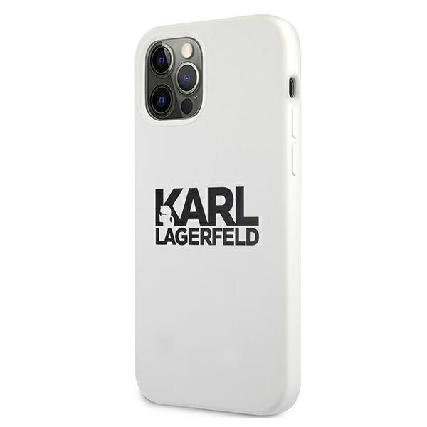Husa pentru iPhone 12 / iPhone 12 Pro Karl Lagerfeld Silicone Stack Logo white