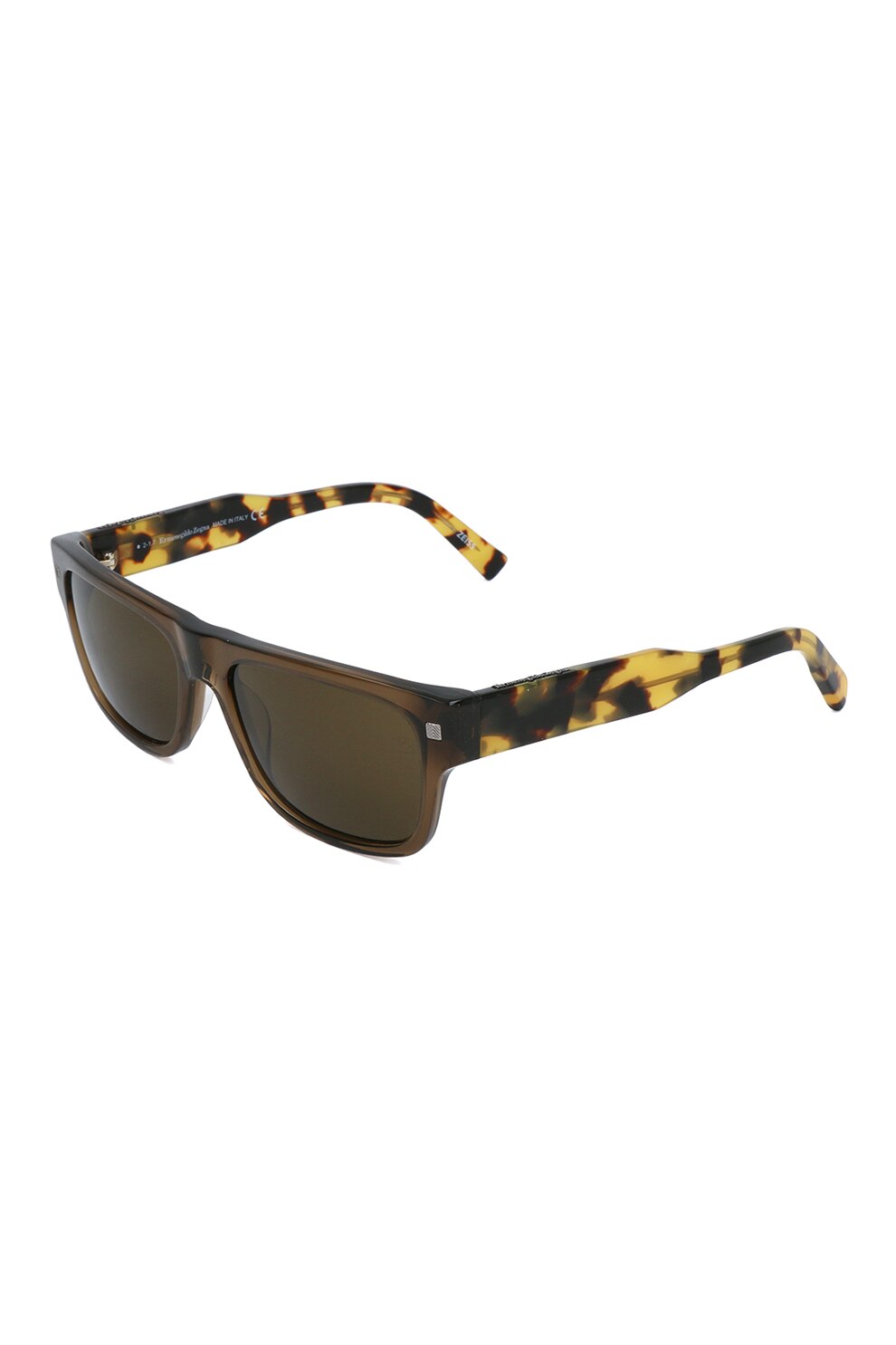 Ermenegildo Zegna, Ochelari de soare dreptunghiulari, Maro, 56-17-140 Standard