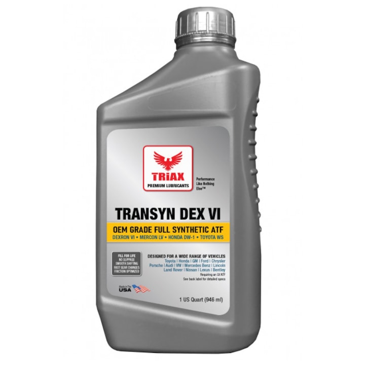 Ulei transmisie automata DEXRON VI full sintetic Triax Transyn DEX VI, 946 ml