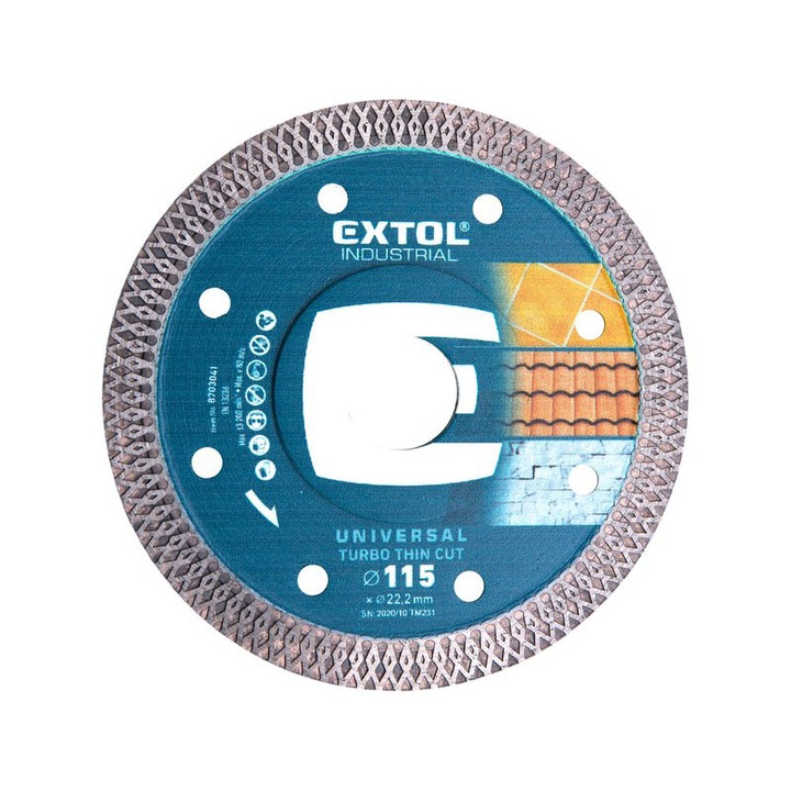 EXTOL 8703041 Gyémántvágó, ipari korong, 1.2mm vastagság, 115×22.2mm