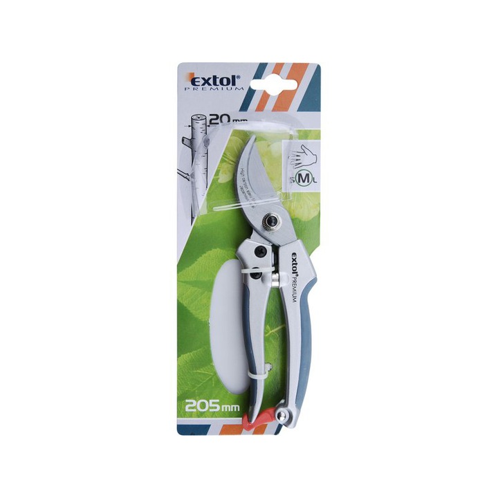 Foarfeca de tundere, EXTOL, 205mm, taietor lateral, max. taietura de 20 mm, Argintiu