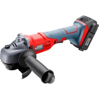 Polizor unghiular fara fir, Extol, 20V, 1 acumulator, 1 incarcator, 2000 mAh, 115 mm, Rosu/Gri