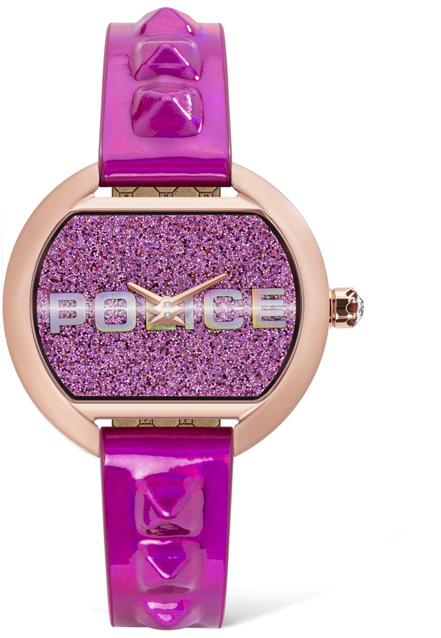 Ceas analogic, Police, PL16070BSR.09PU, Quartz, 3 ATM, 34 mm, Roz/Auriu