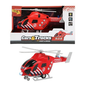 Elicopter de salvare Toi-Toys, cu lumini si sunete, rosu Elicopter de salvare Toi-Toys, cu lumini si sunete, rosu