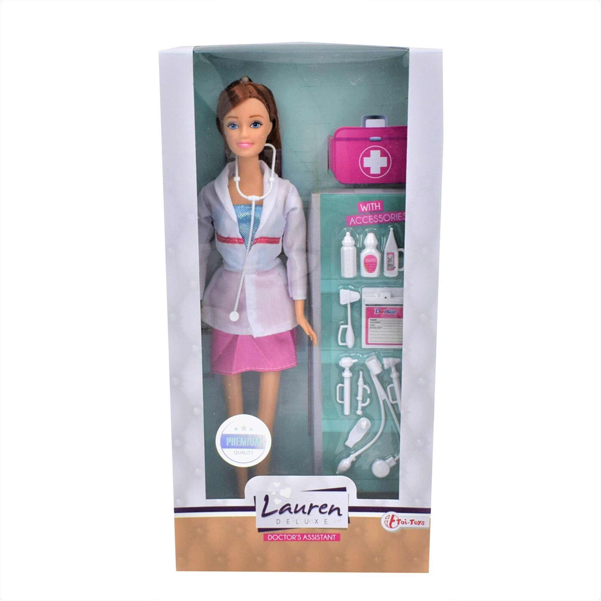 Set de joaca Toi-Toys - Papusa Lauren, Asistenta, satena