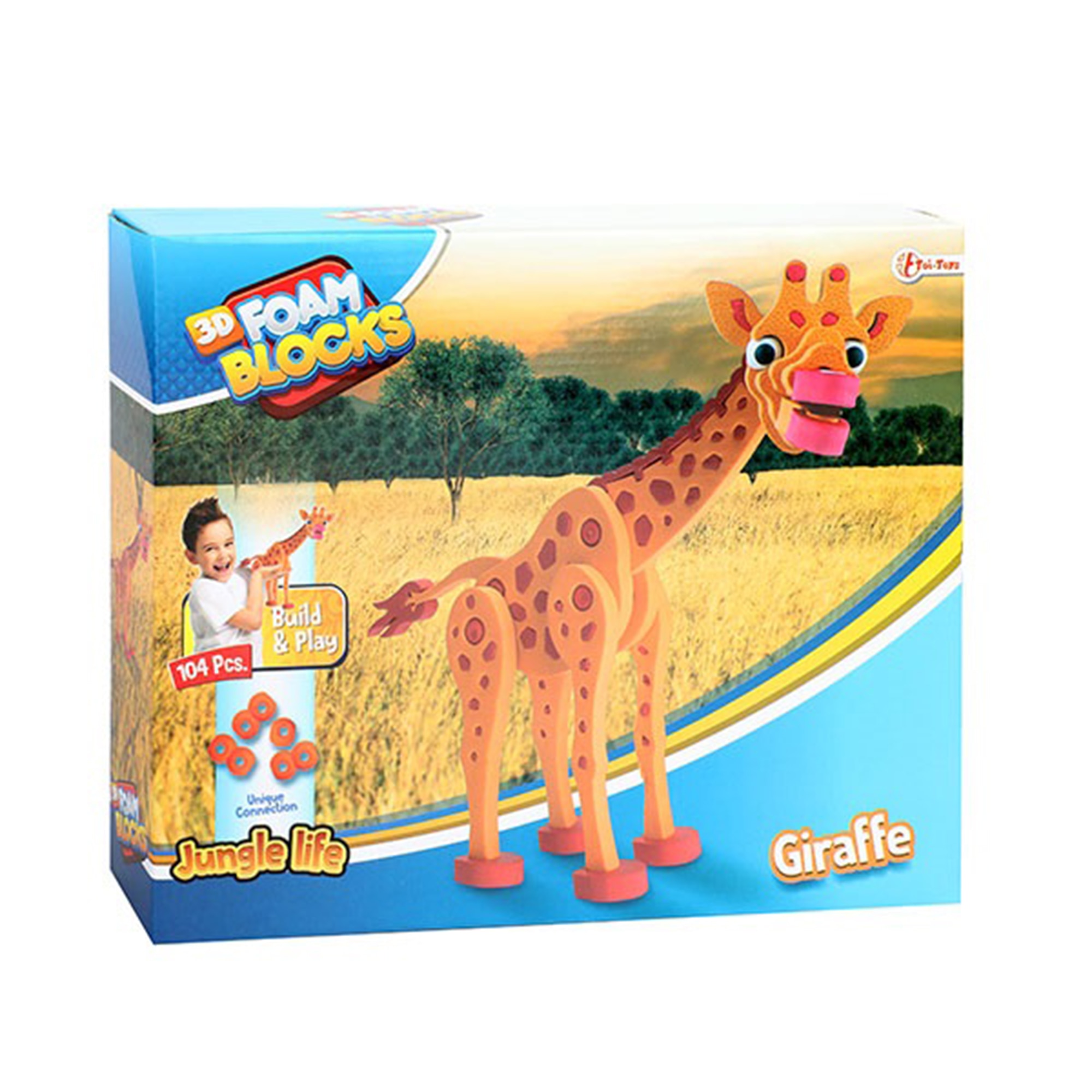 Puzzle 3D Toi-Toys - Jungle Life, girafa, 104 piese