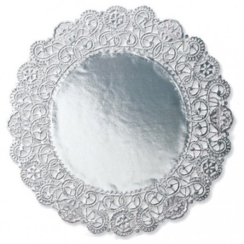 Set dantela din hartie, 6 bucati, 25 cm diametru, argintiu, Wilton Set dantela din hartie, 6 bucati, 25 cm diametru, argintiu, Wilton