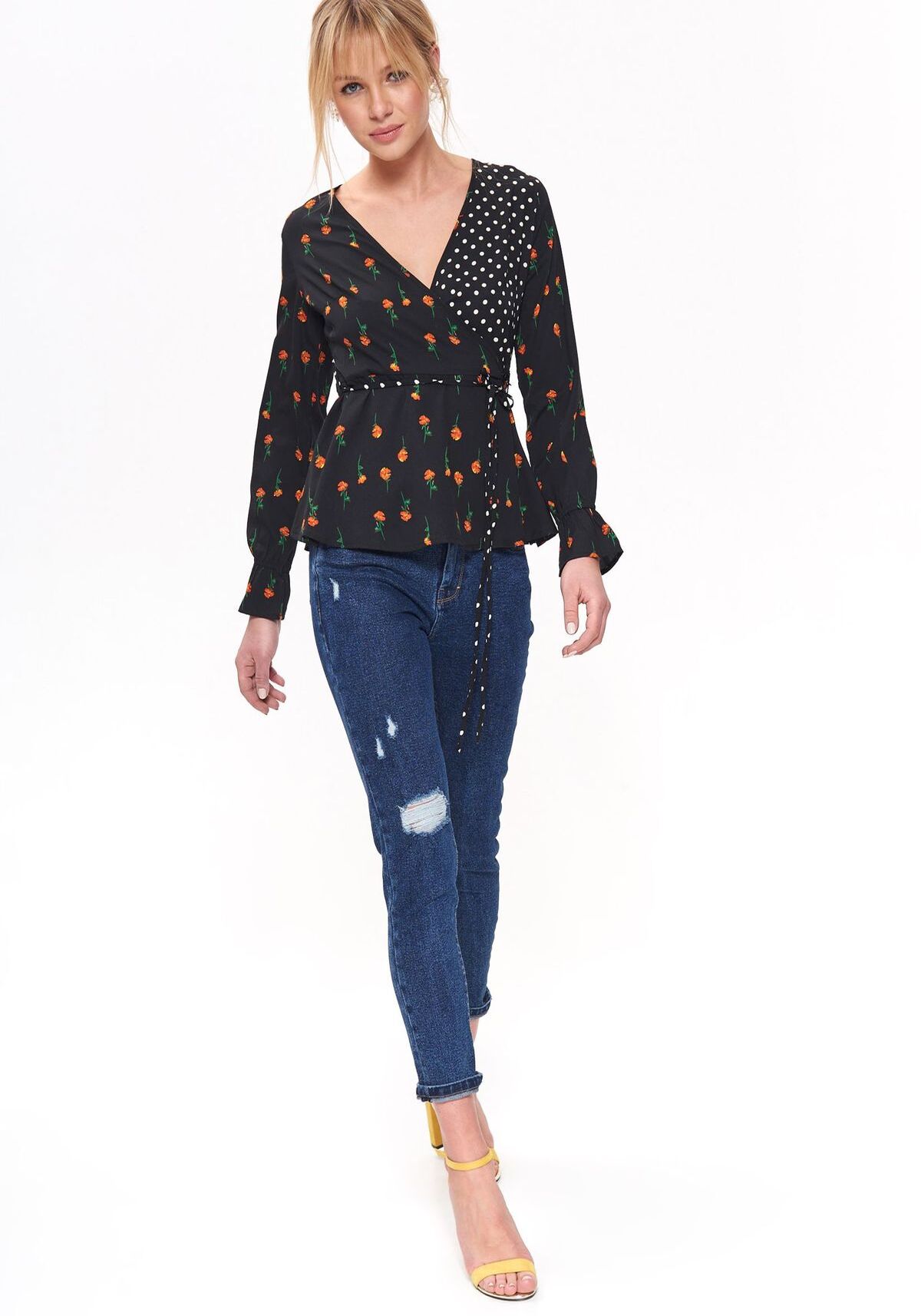 Bluza cu maneci lungi pentru femei, TOP SECRET, SBD1110, Negru