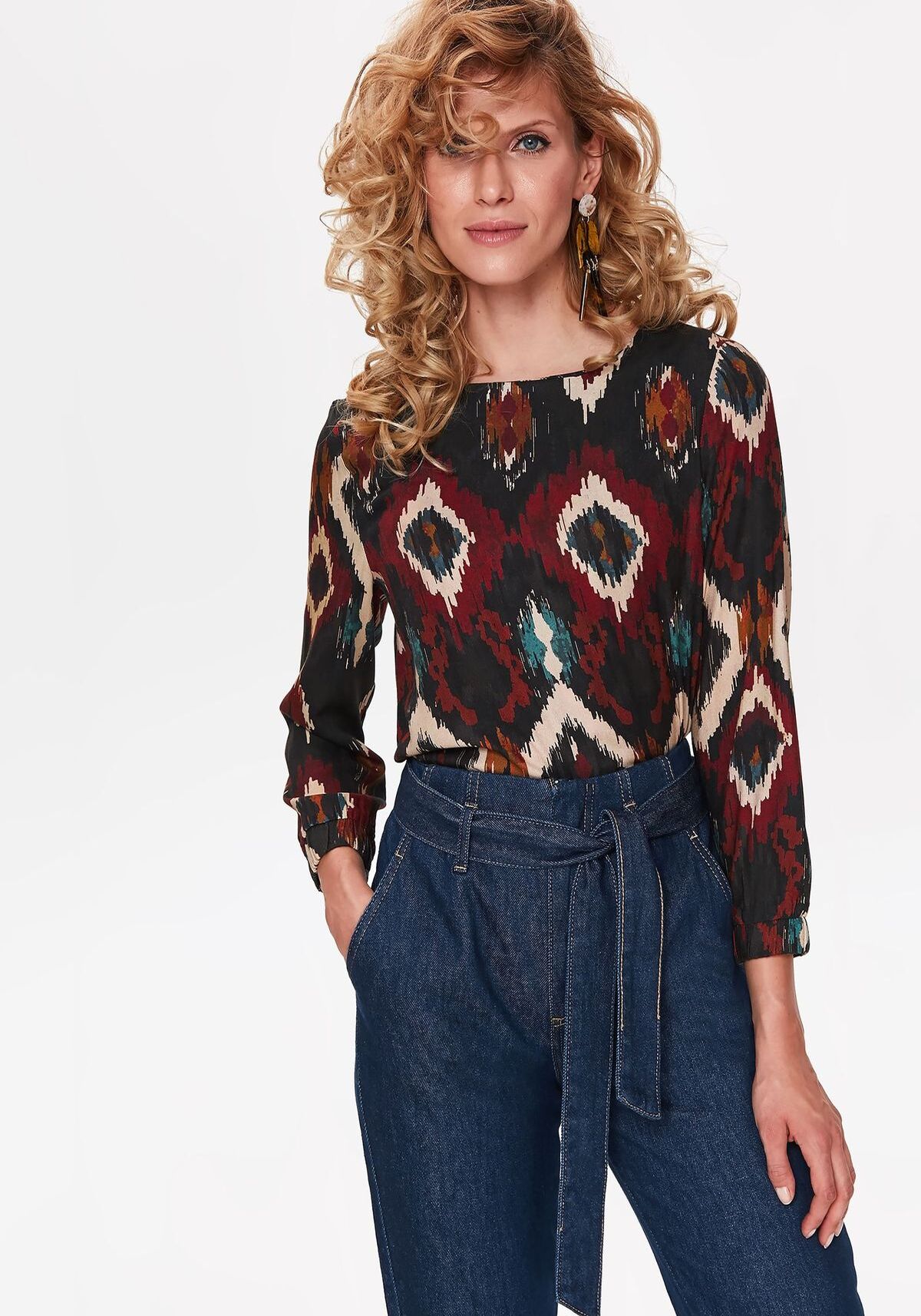 Bluza cu maneci lungi pentru femei, TOP SECRET, SBD1002, Negru, 34