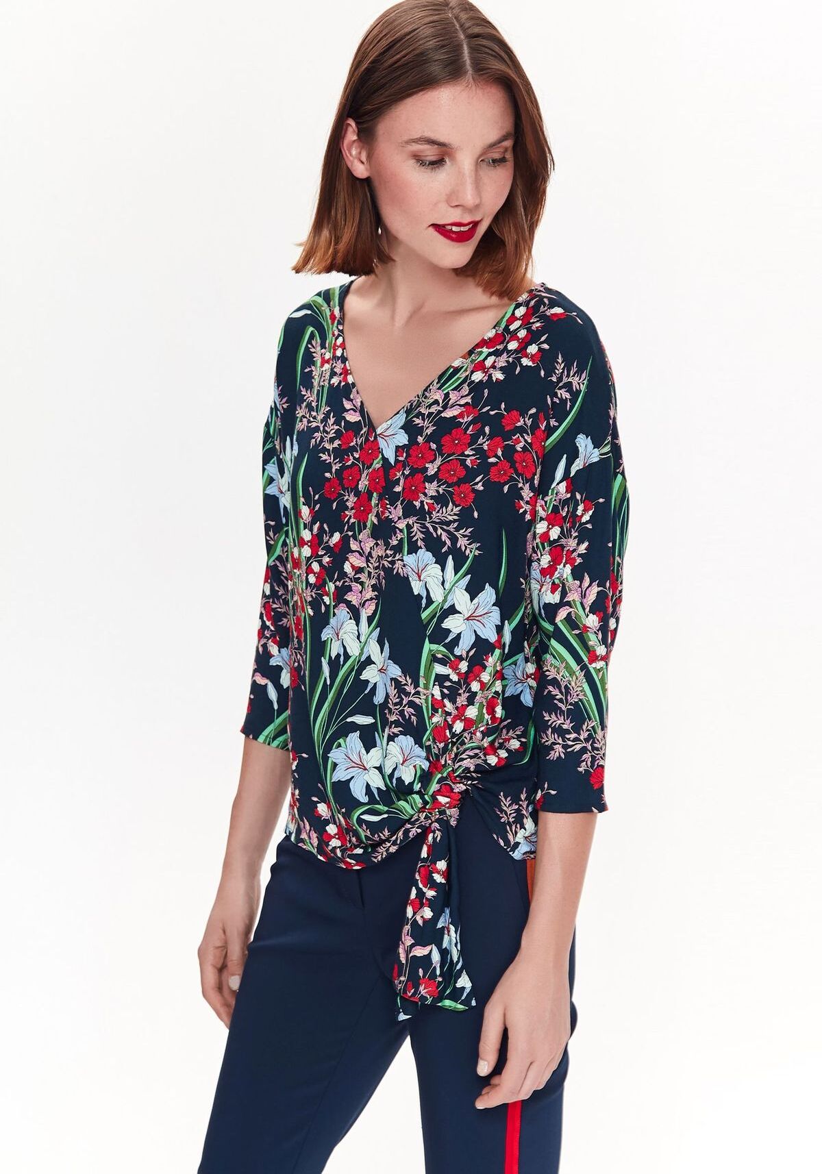 Bluza cu maneci lungi pentru femei, TOP SECRET, SBD0979, Albastru inchis, 34