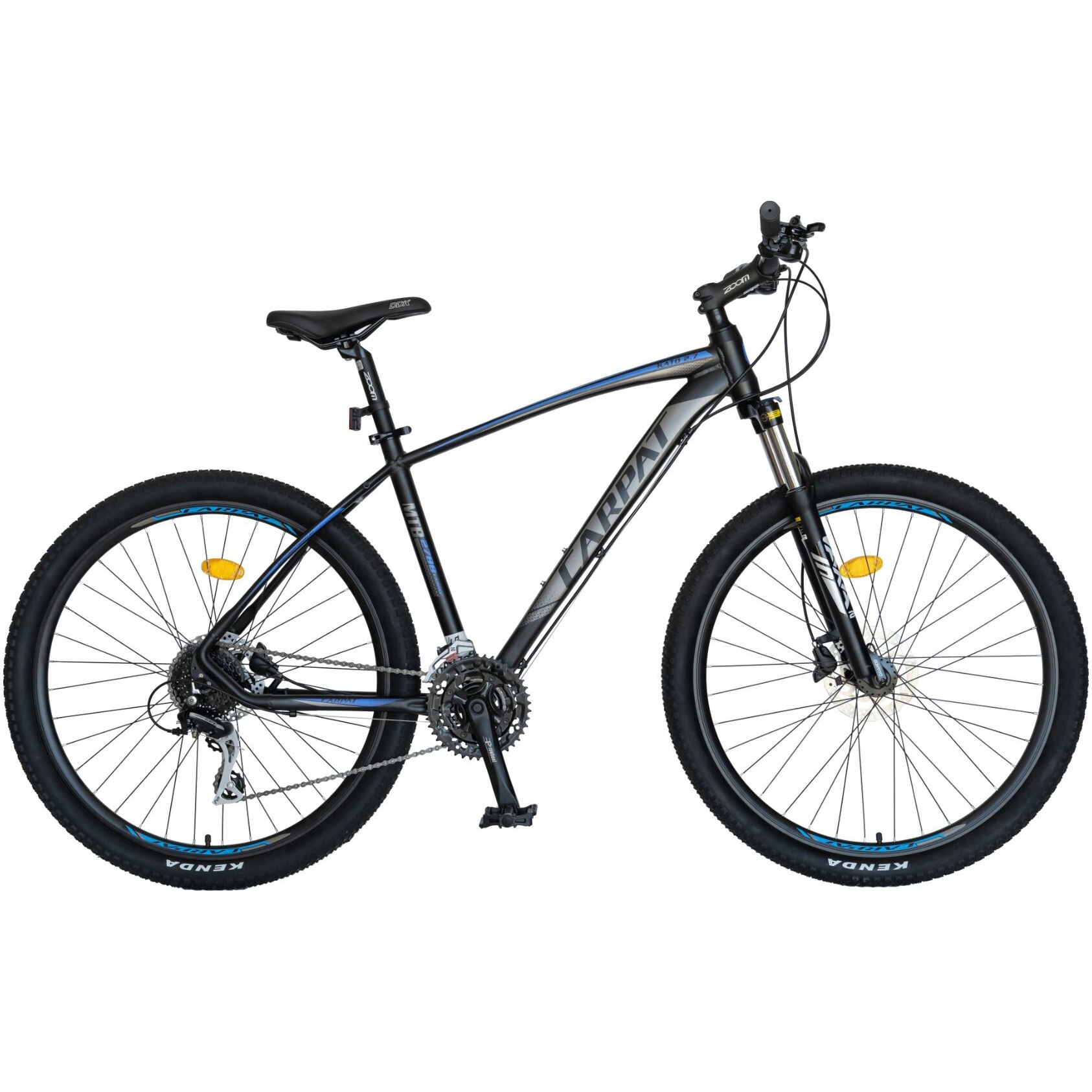 Bicicleta MTB-HT, Schimbator Shimano Acera RD-M360, 24 Viteze, Cadru Aluminiu, Roti 27.5 Inch, Frane Hidraulice, Carpat CSC2788H, Negru/ Albastru