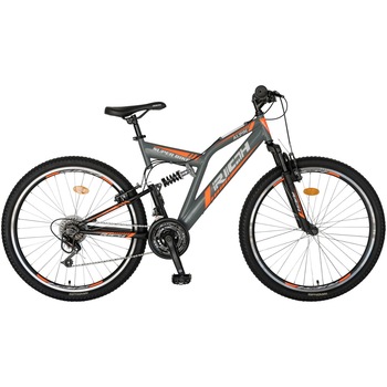 Bicicleta Rich MTB FS Alpin R2649A Gri/Negru, pentru copii Bicicleta Rich MTB FS Alpin R2649A Gri/Negru, pentru copii