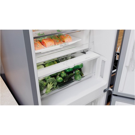 Combina frigorifica Hotpoint HAFC8 TO32SX, 335l, Total No Frost, Clasa E, H 191.2 cm, Inox