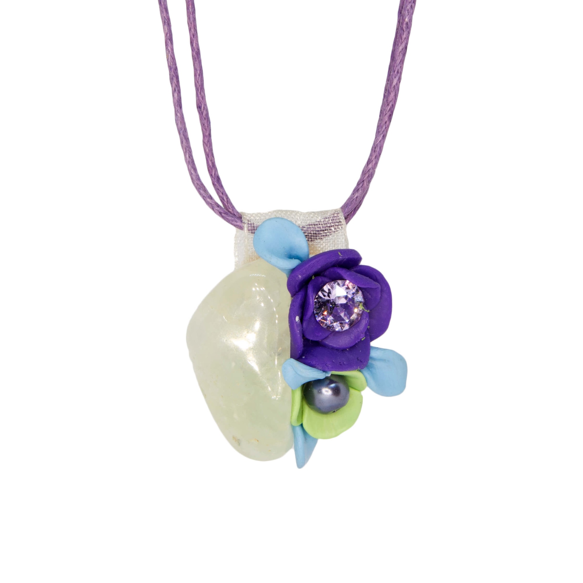 Colier cu piatra semipretioasa si cristale Swarovski, Miidefloriart - model 203