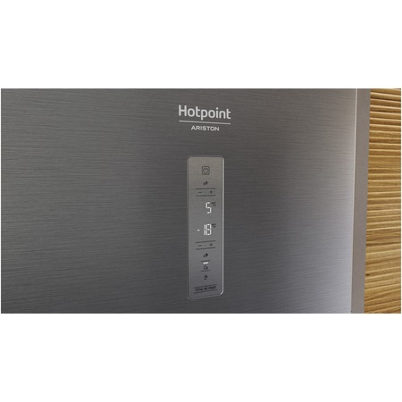 Combina frigorifica Hotpoint HAFC9 TT43SX O3, 367l, Total No Frost, Active Oxygen, Clasa D, H 202.7 cm, Inox
