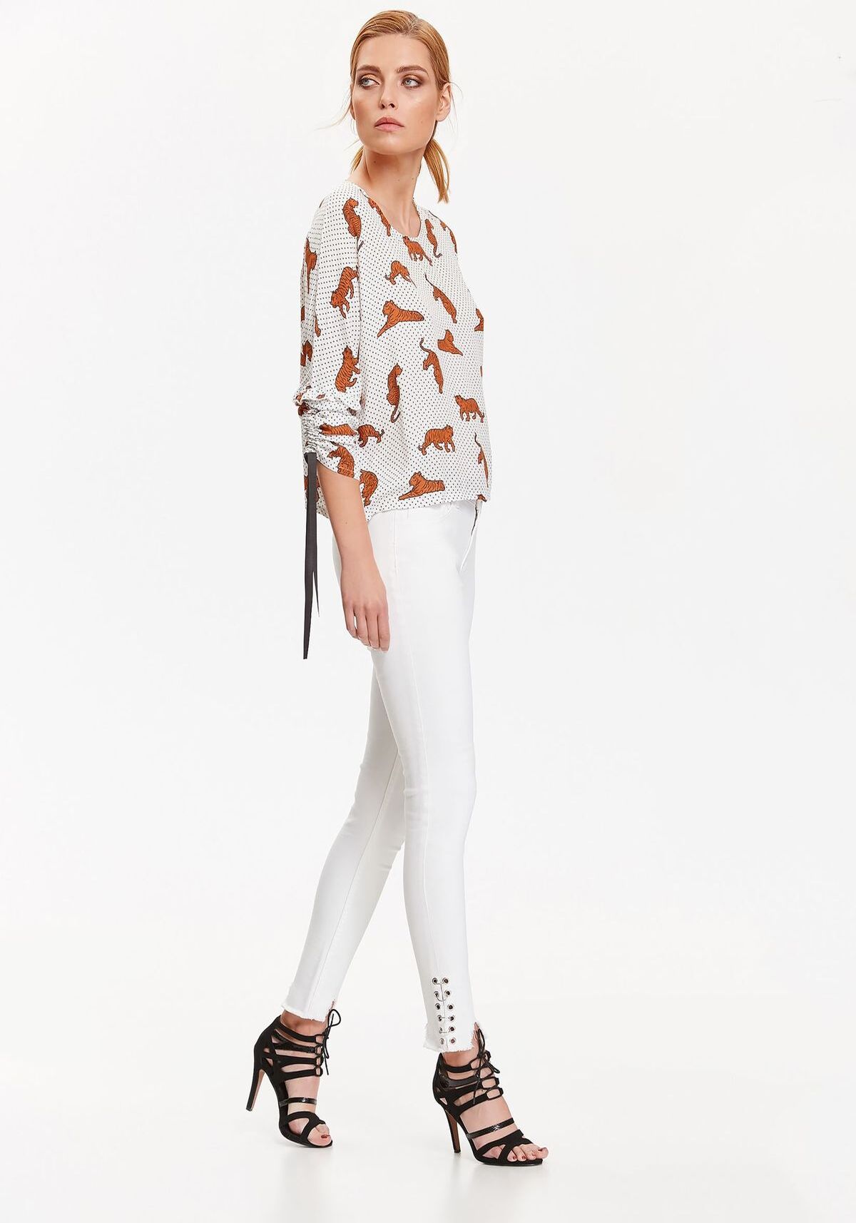 Bluza cu maneci lungi pentru femei, TOP SECRET, SBD0746, Alb