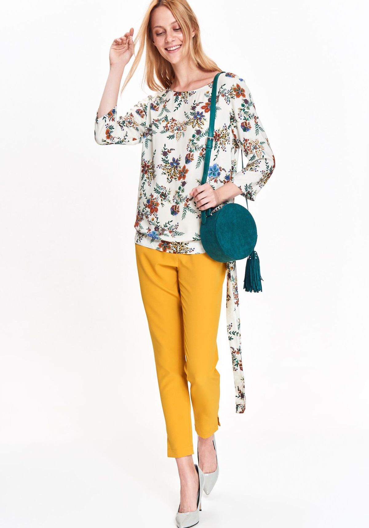 Bluza cu maneci lungi pentru femei, TOP SECRET, SBD0956, Alb, 34