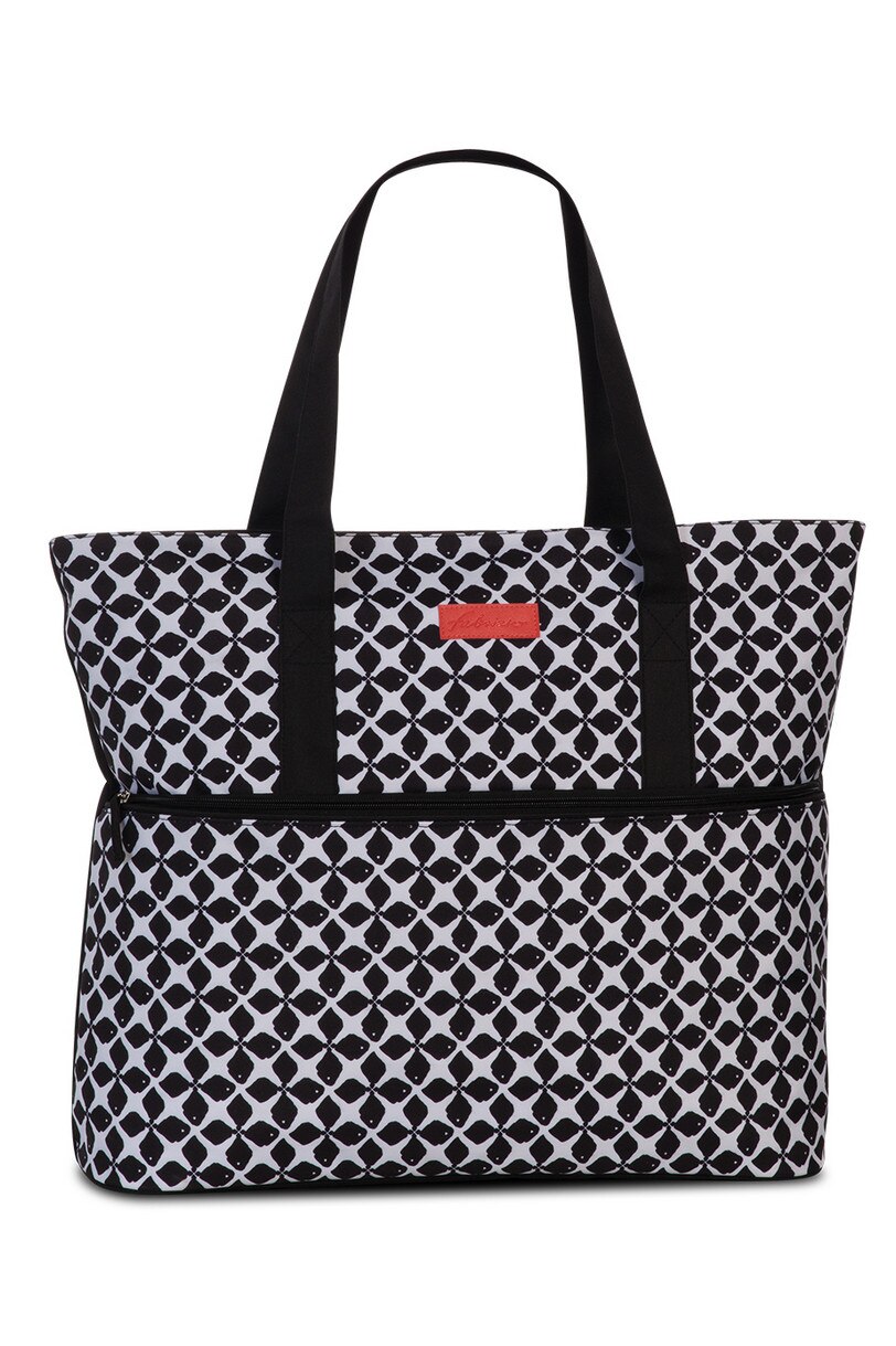 Geanta de plaja, Fabrizio, F50392, XXL, Negru cu alb