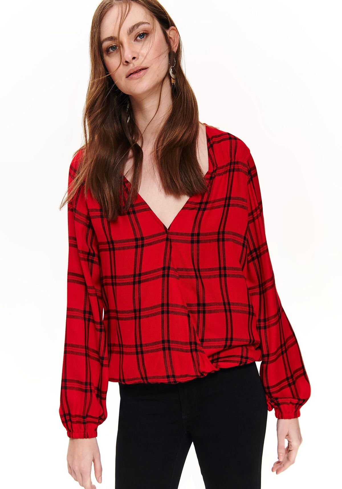 Bluza cu maneci lungi pentru femei, TOP SECRET, SBD1112, Rosu