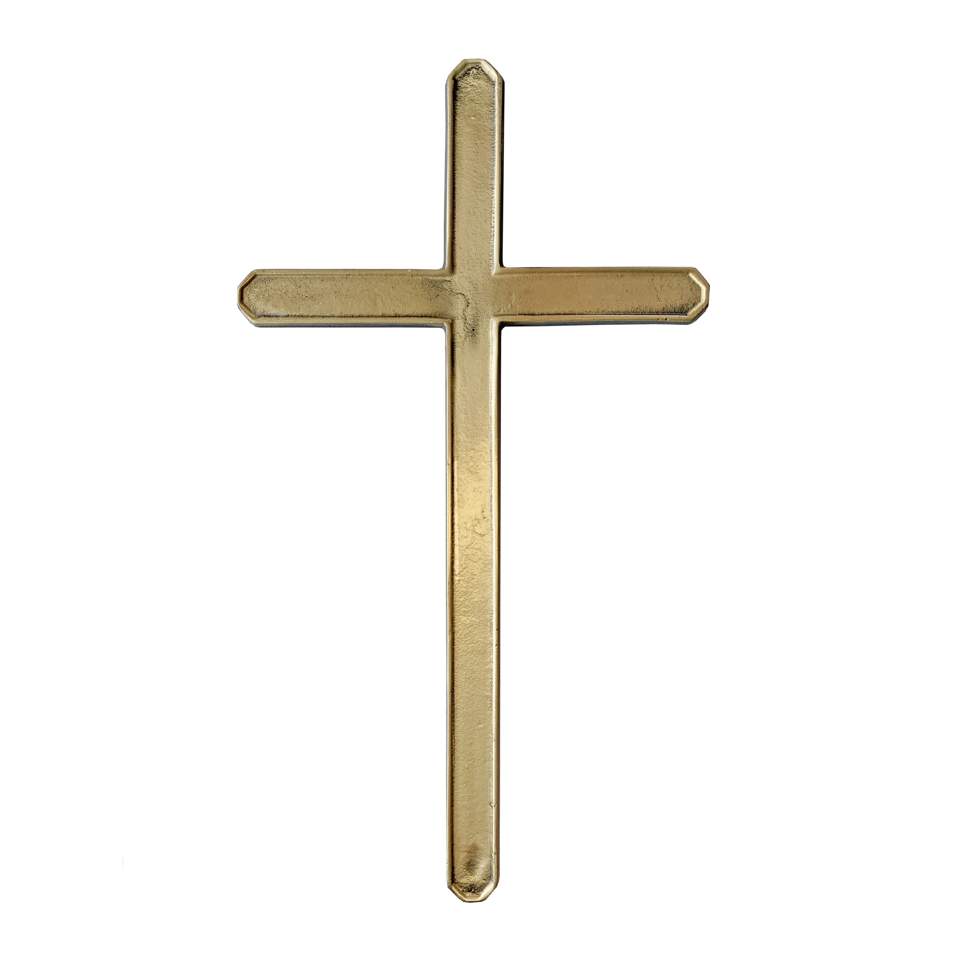 Cruce decorativa cu capete rotunjite, bronz, 31x17cm, auriu, GRS-AF11