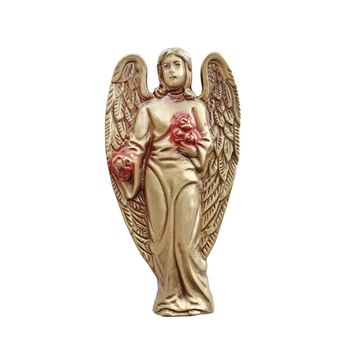 Statueta inger cu flori, bronz, 15x8cm, auriu, GRS-AF20 Statueta inger cu flori, bronz, 15x8cm, auriu, GRS-AF20