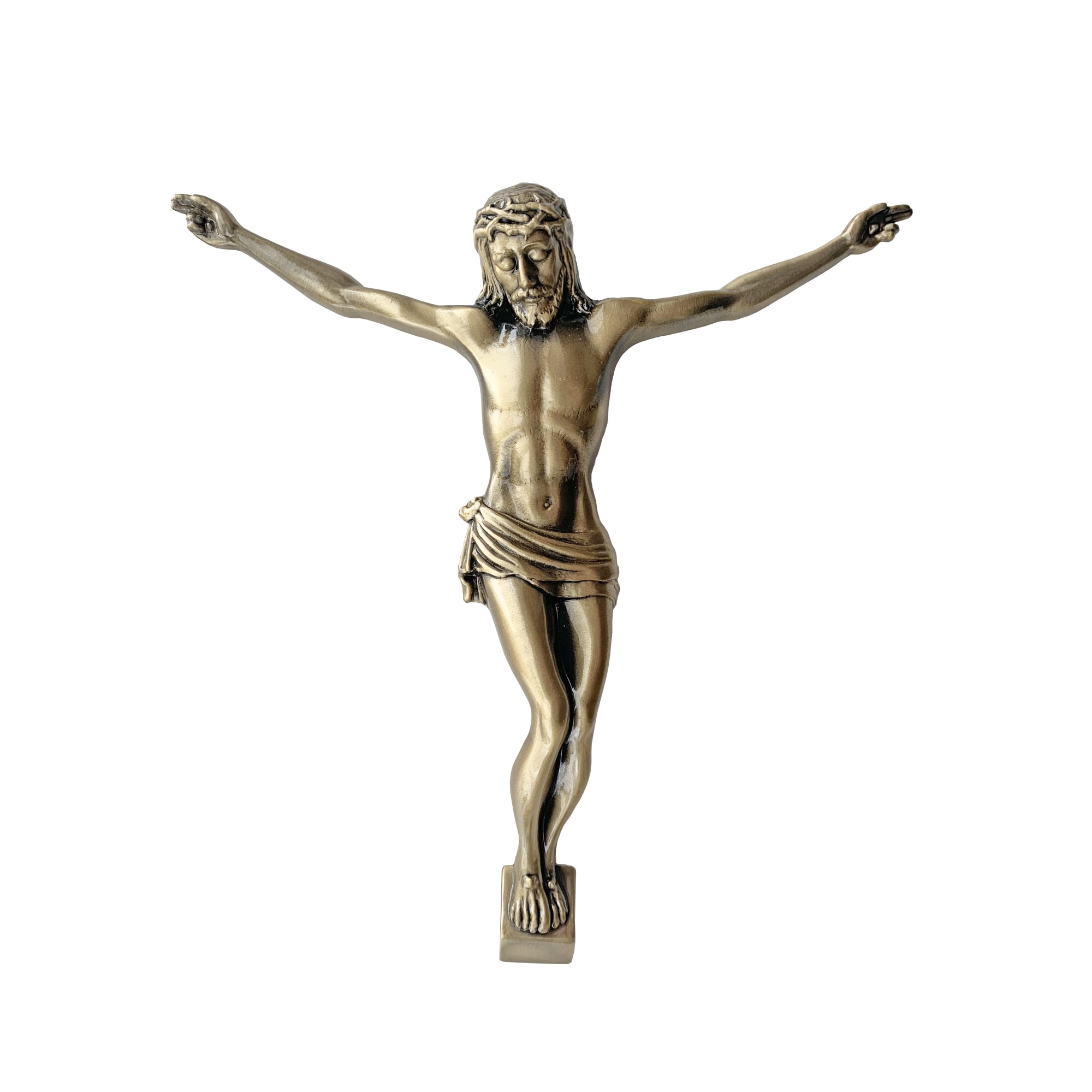 Crucifix statueta Iisus, bronz, 22x20cm, auriu, GRS-AF19