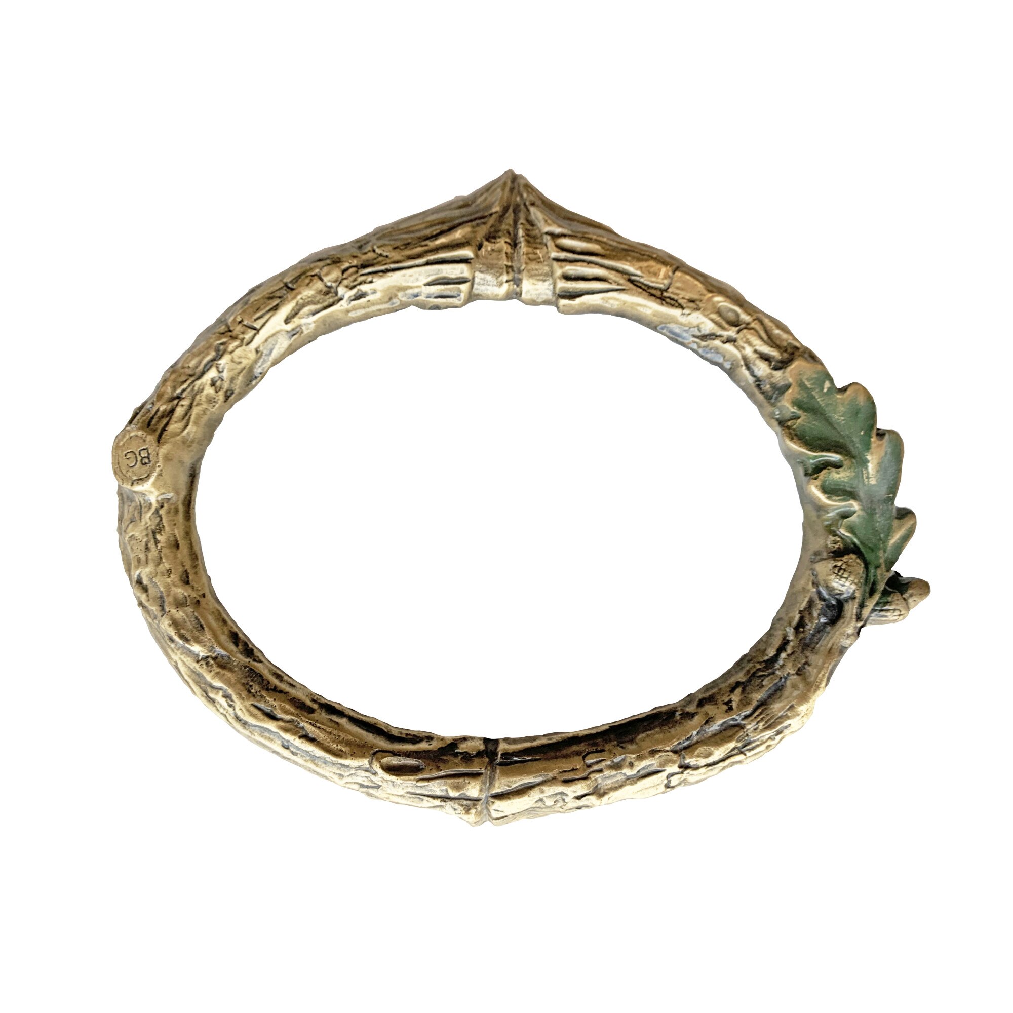 Rama speciala cu model si frunza stejar, bronz, 17x15cm, auriu antichizat, GRS-AF35