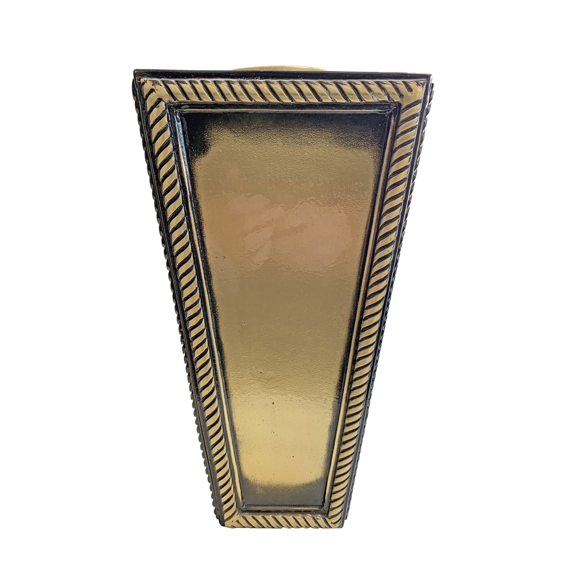 Vaza funerara cu model, bronz, 28x14x14cm, negru auriu antichizat, GRS-AF38