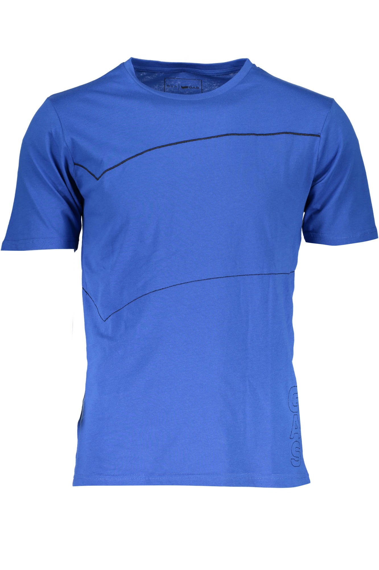 Tricou barbat, GAS, model, logo, negru, Albastru