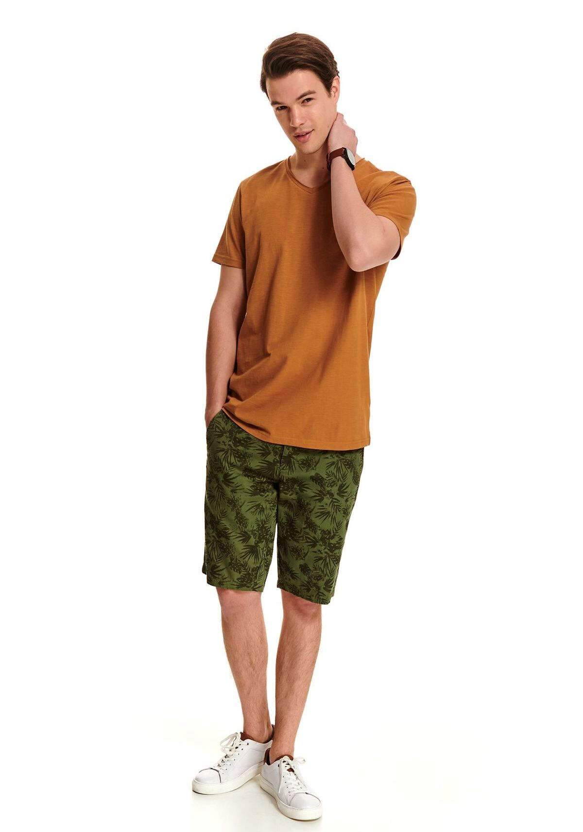 Tricou cu maneci scurte pentru barbati, TOP SECRET, SPO4701, Galben