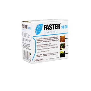 Insecticid impotriva daunatorilor la plante, Faster 10 CE, cutie 25 buc x 2 ml Insecticid impotriva daunatorilor la plante, Faster 10 CE, cutie 25 buc x 2 ml