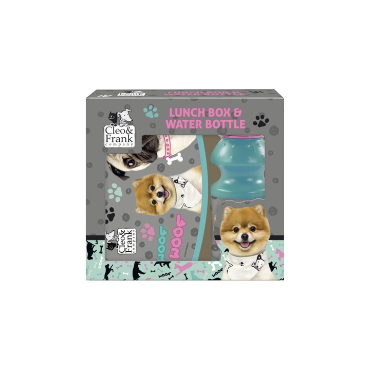 Cleo és Frank kutyás uzsonnás doboz kulaccsal - Woof