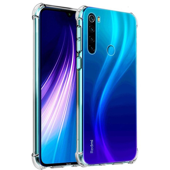 Husa Anti-Soc pentru Xiaomi Redmi Note 8T, Extreme Optim Protection, 1.5 mm, Transparent