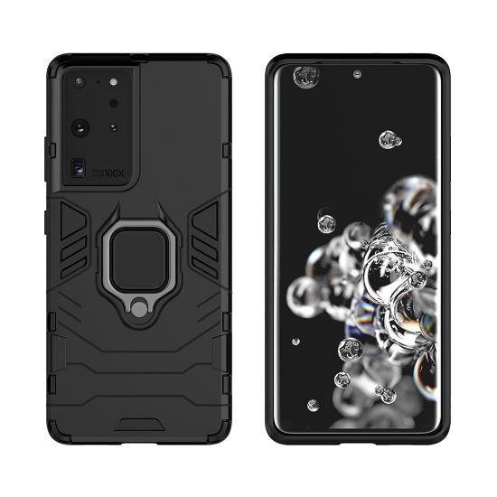 Husa Compatibila cu Samsung Galaxy S21 Ultra - iberry Hybrid Rugged Ring Negru