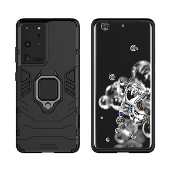 Husa Compatibila cu Samsung Galaxy S21 Ultra - iberry Hybrid Rugged Ring Negru Husa Compatibila cu Samsung Galaxy S21 Ultra - iberry Hybrid Rugged Ring Negru
