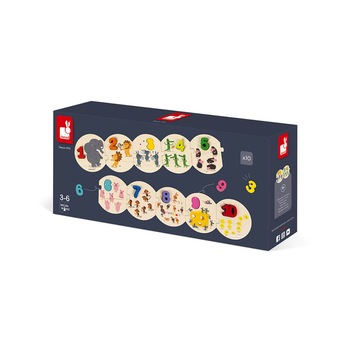 Puzzle educativ Janod - Invat sa numar, 10 piese Puzzle educativ Janod - Invat sa numar, 10 piese