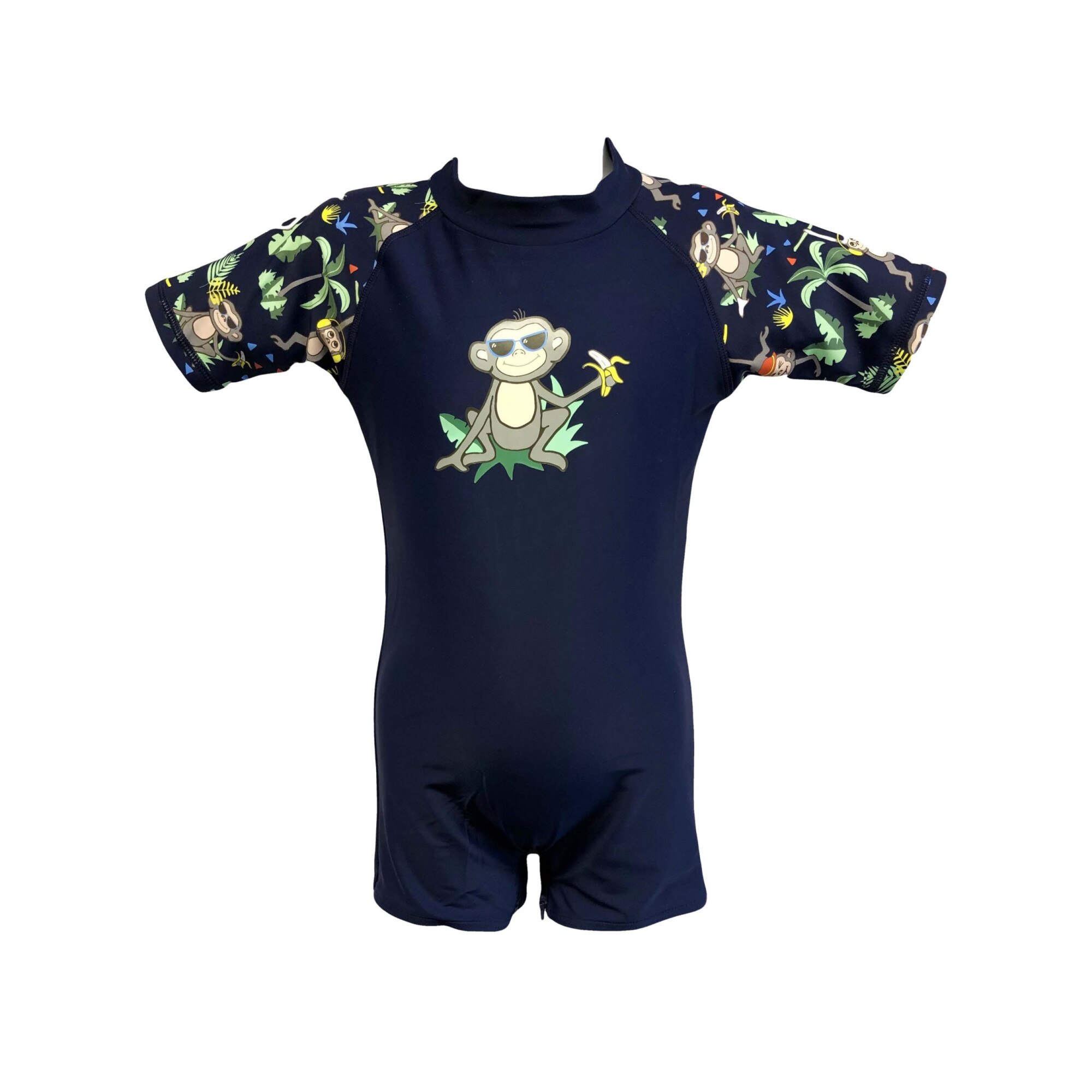 Costum body de inot, UPF50+, copii, Banz, Navy Jungle