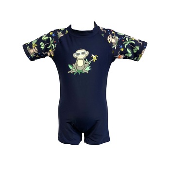 Costum body de inot, UPF50+, copii, Banz, Navy Jungle Costum body de inot, UPF50+, copii, Banz, Navy Jungle