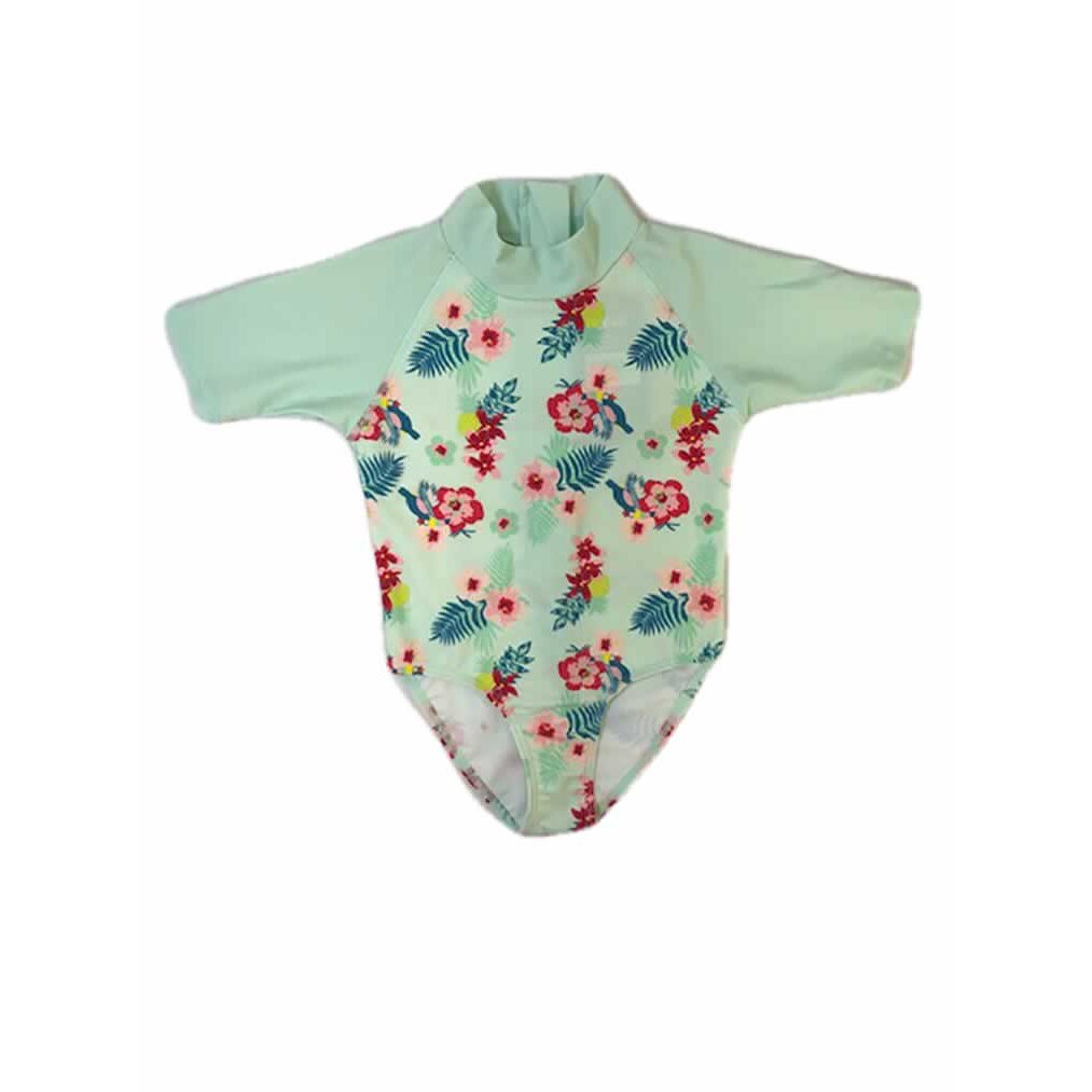 Costum body de inot, UPF50+, copii, Banz, Floral Mint