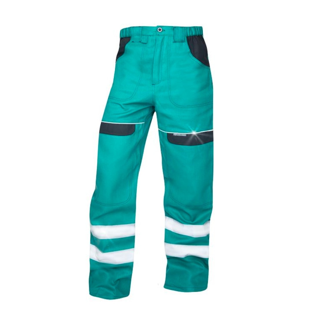 Pantaloni de lucru reflectorizanti in talie COOL TREND, culoare verde, marimea 50