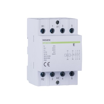 Contactor modular 40A 4P 230V Noark Ex9CH40 50/60Hz Contactor modular 40A 4P 230V Noark Ex9CH40 50/60Hz