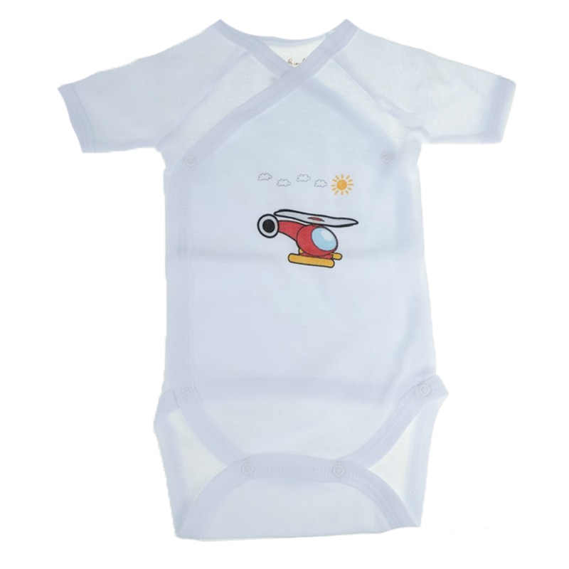 Body cu maneca scurta pentru baieti Mini Bimbi MNN-5, Alb 62 cm