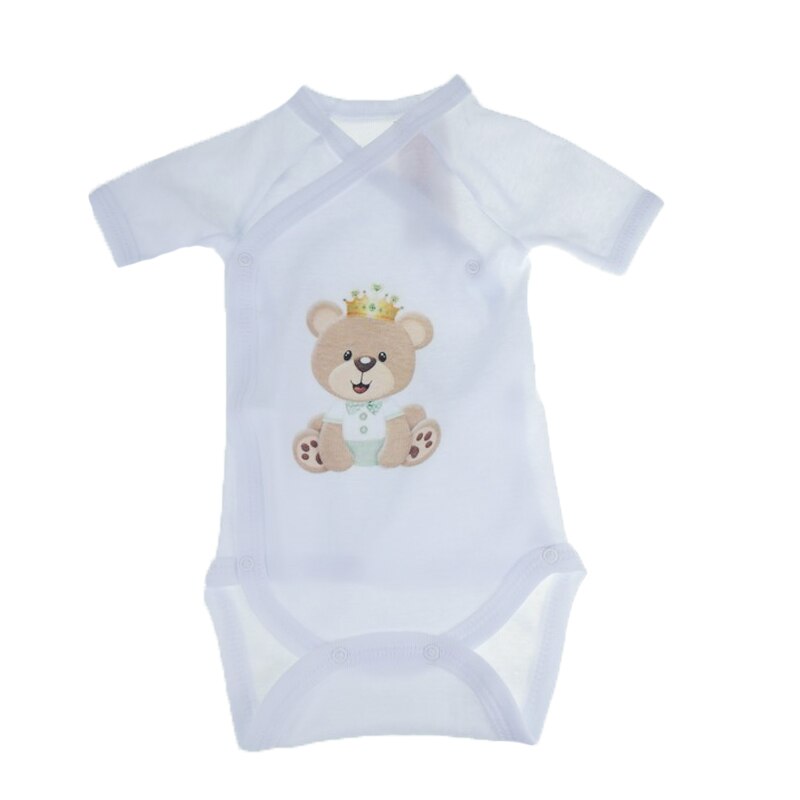 Body cu maneca scurta pentru copii Mini Bimbi MNN-1, Alb 62 cm