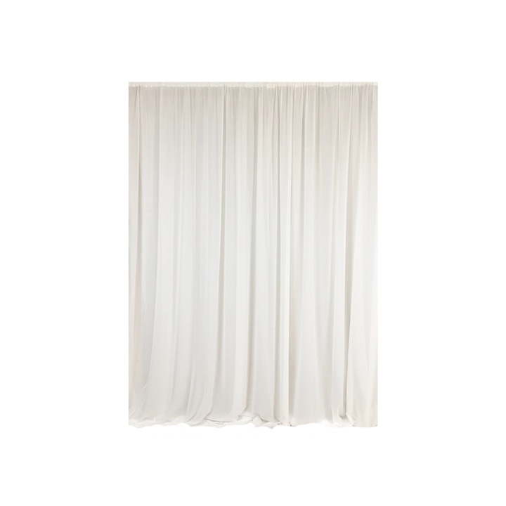 Perdea din matase tip voal, 1x 500 X 260 cm cu rejansa, model UNI, alb