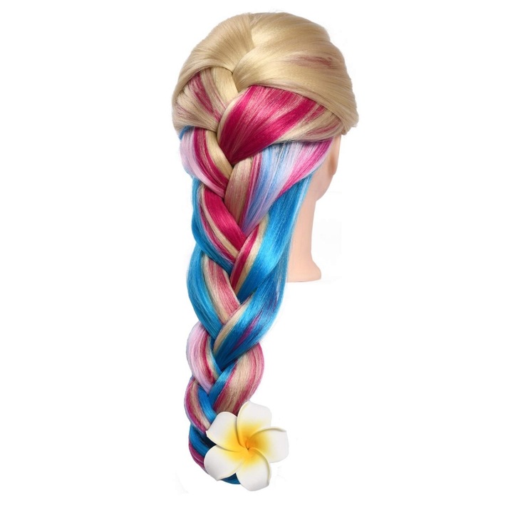 Trendis Gyakorló babafej fodrászok számára, 50% természetes hajjal, 65 cm, Többszínű